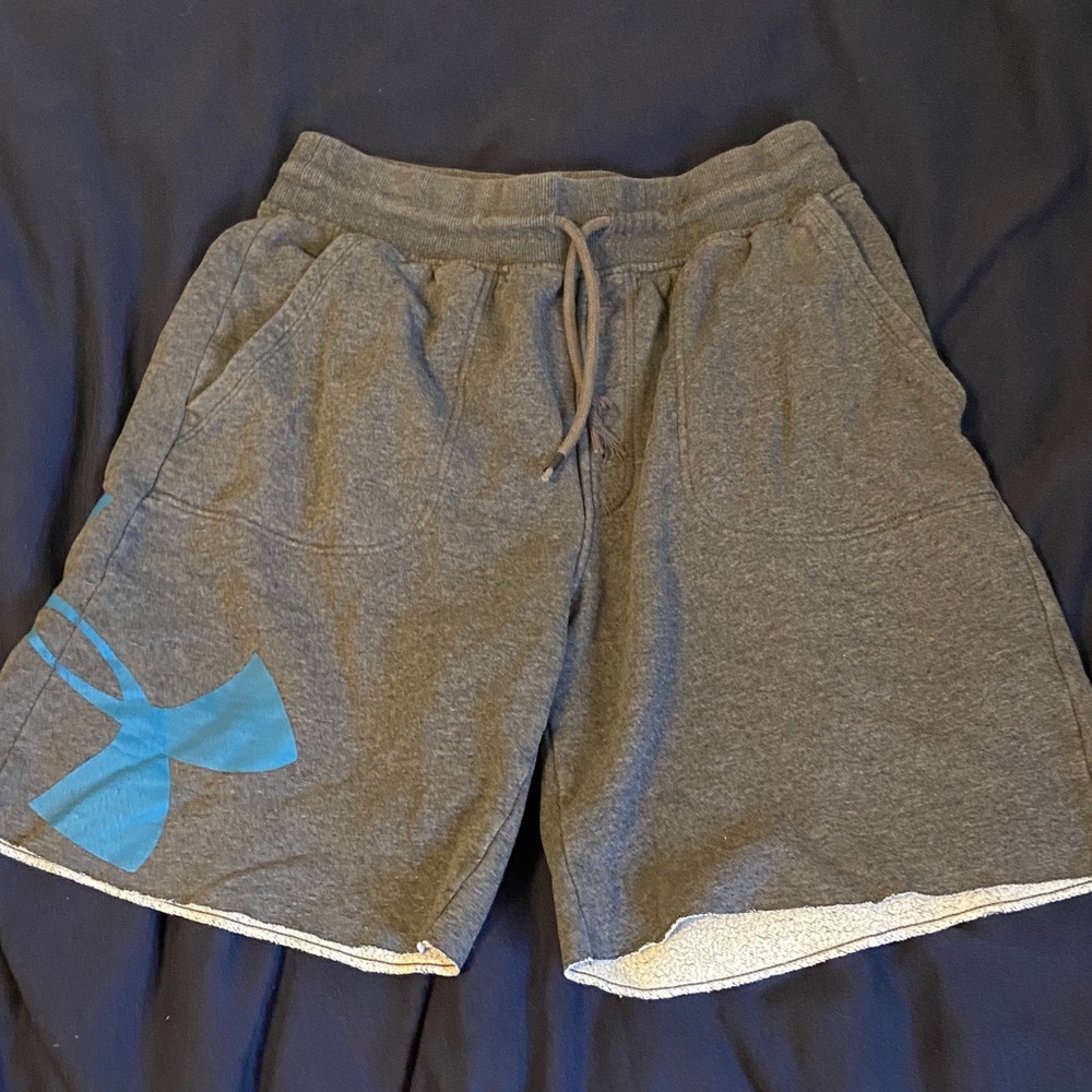 Under Armour Men's Charcoal and Blue Athletic Shorts